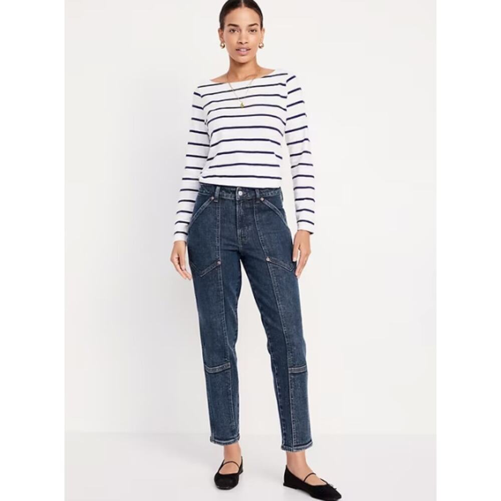 Old Navy Women's Straight Leg Jeans - Blue - Picture 3 of 15
